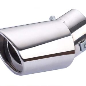 Automaze Car Exhaust Tail Muffler Tip Show Pipe 60mm, Curved Oval, Stainless Steel
